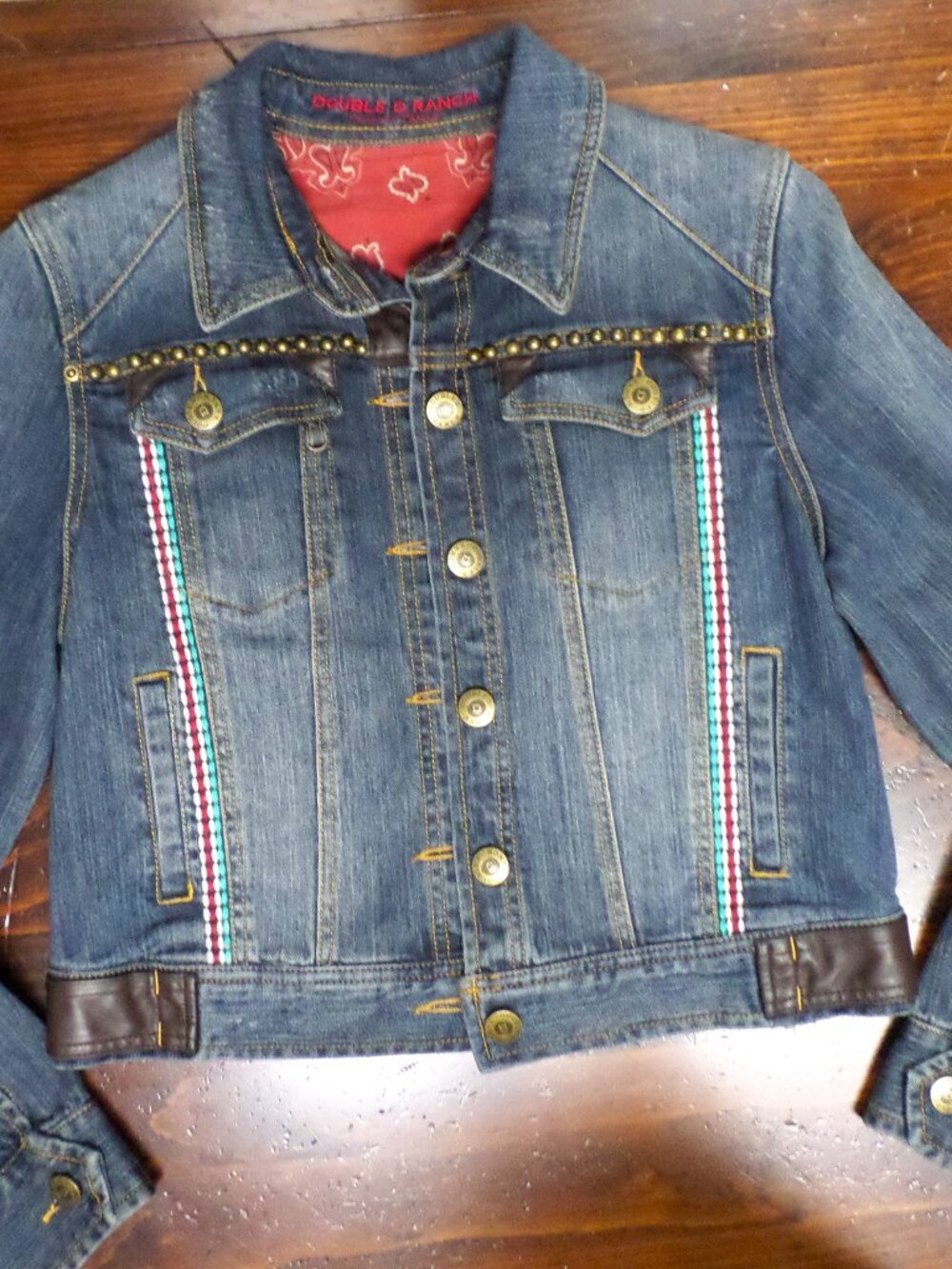 Double D Ranch Shadowflax Trucker Denim Jean Jacket Embroidered - Vintage Style - Picture 4 of 11